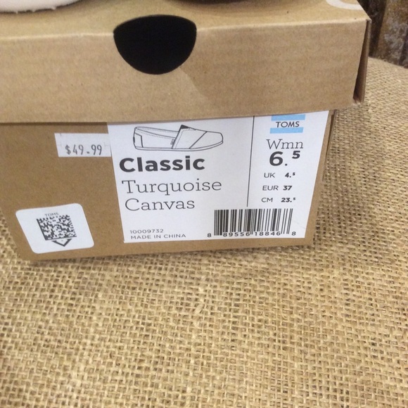 Toms Classic Alpargata Canvas Turquoise NWT - Picture 8 of 8